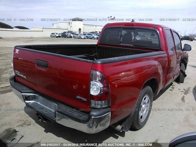 5TFTX4CN3EX042930 - 2014 TOYOTA TACOMA ACCESS CAB RED photo 4