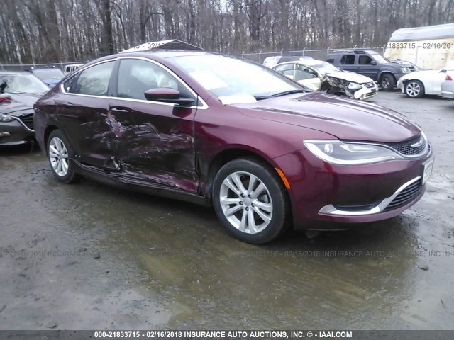 1C3CCCAB3FN691398 - 2015 CHRYSLER 200 LIMITED BURGUNDY photo 1