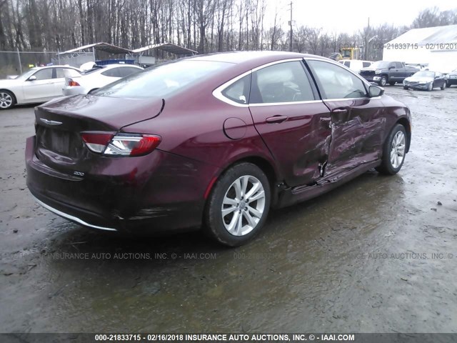 1C3CCCAB3FN691398 - 2015 CHRYSLER 200 LIMITED BURGUNDY photo 4