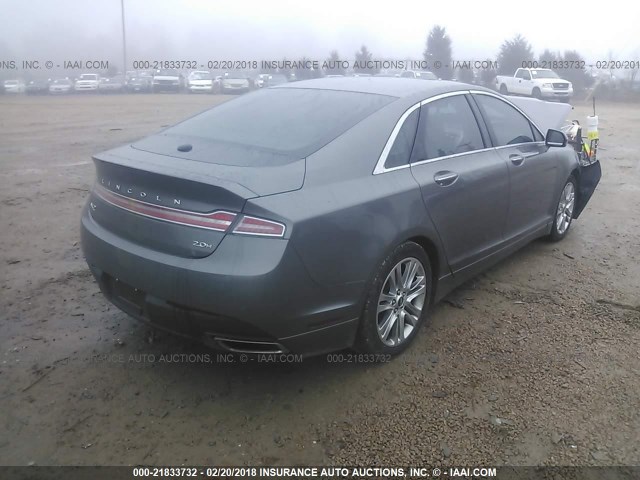 3LN6L2LU9ER817353 - 2014 LINCOLN MKZ HYBRID GRAY photo 4