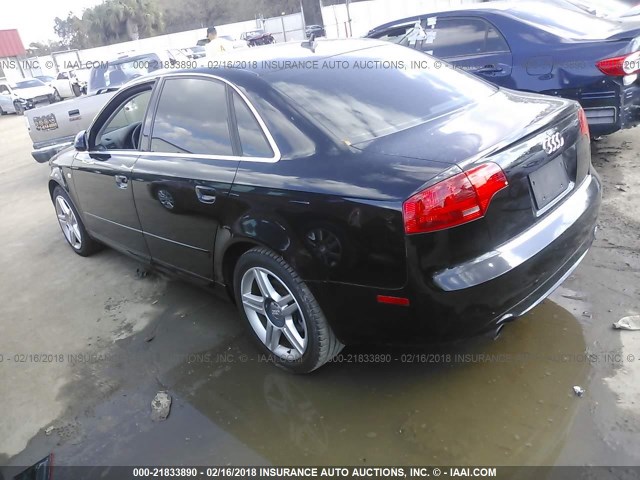 WAUAF78E38A028597 - 2008 AUDI A4 2.0T BLACK photo 3