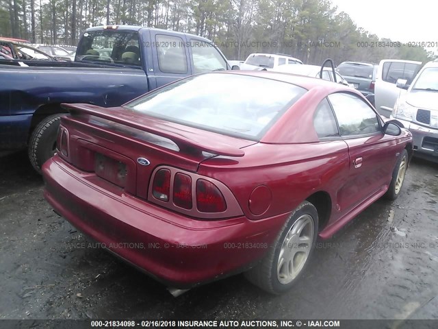 1FAFP42X8WF219579 - 1998 FORD MUSTANG GT RED photo 4