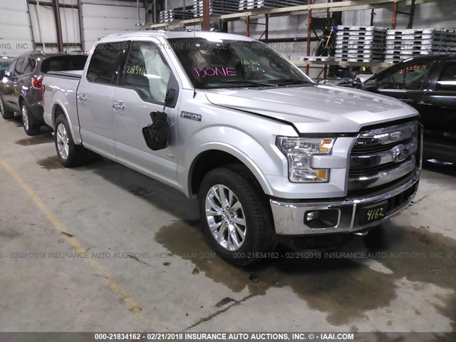 1FTEW1EG9FFB12740 - 2015 FORD F150 SUPERCREW SILVER photo 1