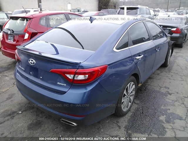 5NPE34AF1HH475775 - 2017 HYUNDAI SONATA SPORT/LIMITED BLUE photo 4