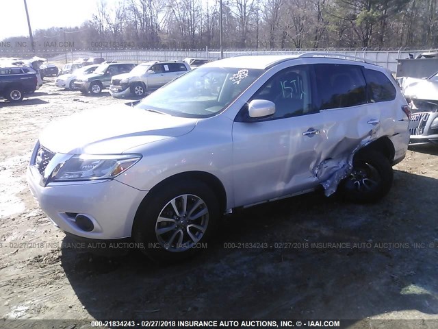 5N1AR2MM5EC629886 - 2014 NISSAN PATHFINDER S/SV/SL/PLATINUM 银色 照片 2