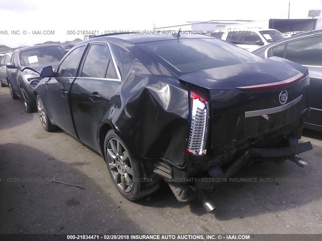 1G6DF577680133165 - 2008 CADILLAC CTS BLACK photo 3