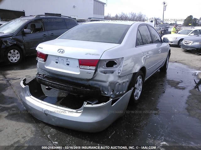 5NPEU46F66H034971 - 2006 HYUNDAI SONATA GLS/LX SILVER photo 4