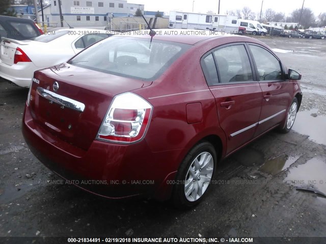 3N1AB6AP0AL728793 - 2010 NISSAN SENTRA 2.0/2.0S/SR/2.0SL RED photo 4