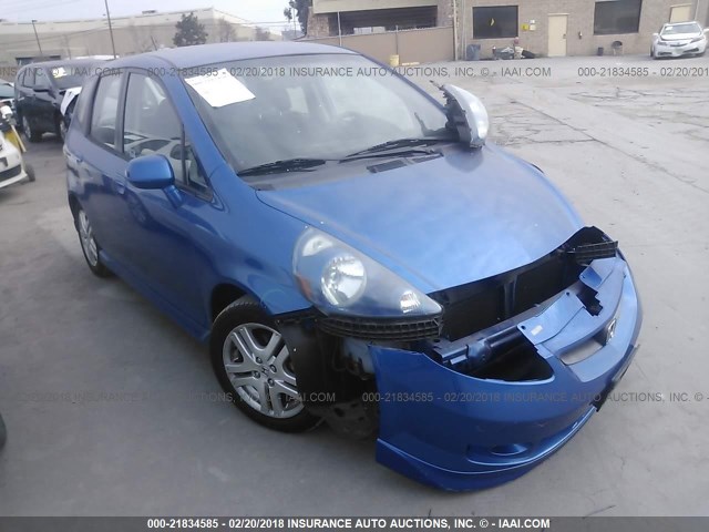 JHMGD38617S034779 - 2007 HONDA FIT S BLUE photo 1