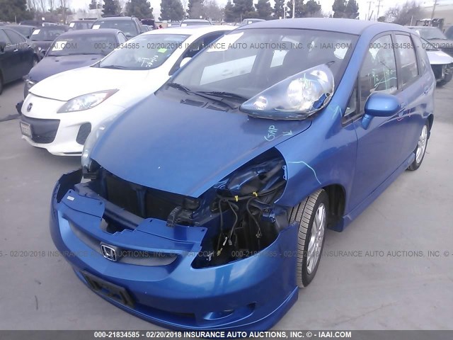 JHMGD38617S034779 - 2007 HONDA FIT S BLUE photo 2