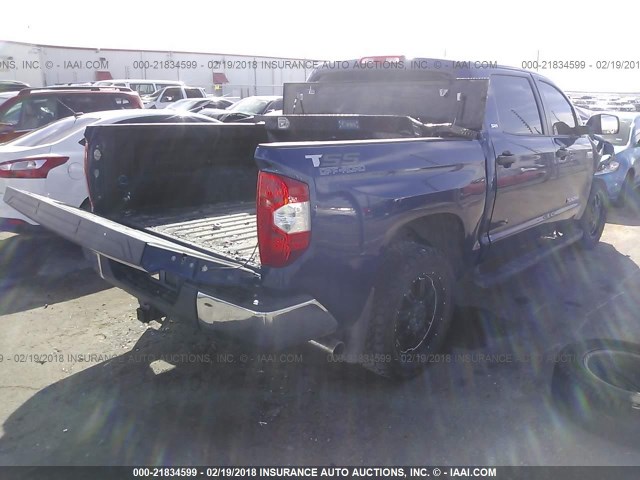 5TFEY5F11FX177636 - 2015 TOYOTA TUNDRA CREWMAX SR5 BLUE photo 4