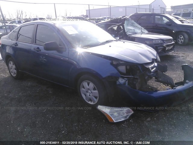 1FAHP34N78W293206 - 2008 FORD FOCUS S/SE BLUE photo 1