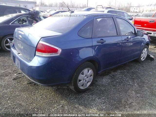 1FAHP34N78W293206 - 2008 FORD FOCUS S/SE BLUE photo 4