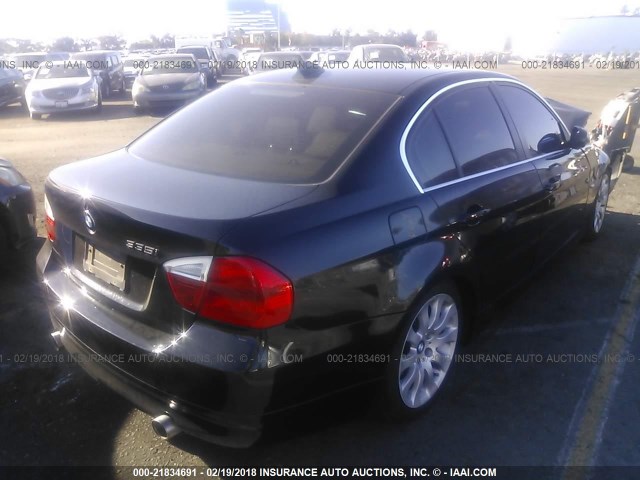 WBAVB73558P102054 - 2008 BMW 335 I BLACK photo 4