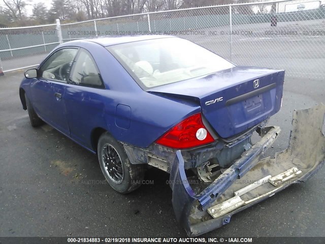1HGEM22195L023604 - 2005 HONDA CIVIC DX VP Mavi foto 3