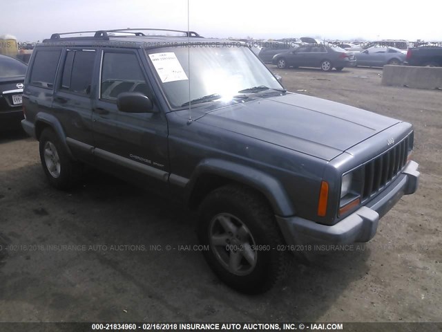 1J4FF48SX1L607927 - 2001 JEEP CHEROKEE SPORT BLUE photo 1