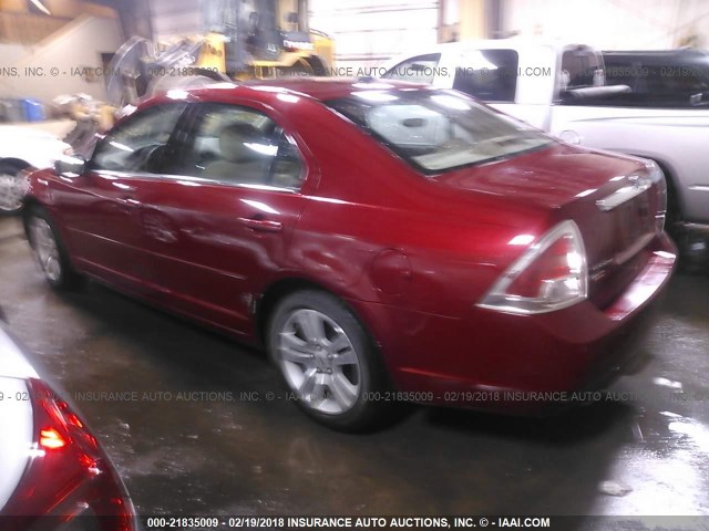 3FAHP08148R168379 - 2008 FORD FUSION SEL RED photo 3