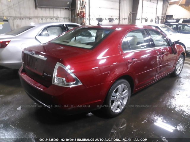 3FAHP08148R168379 - 2008 FORD FUSION SEL RED photo 4