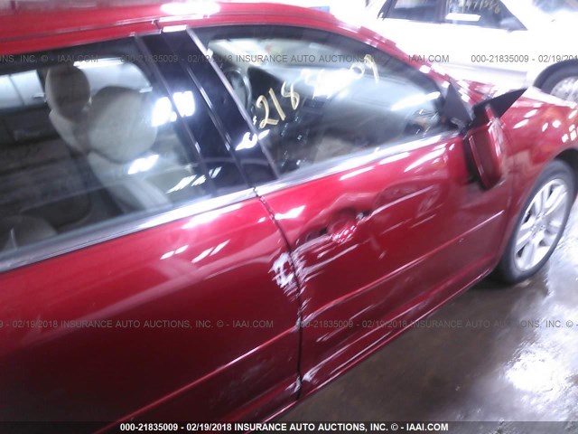 3FAHP08148R168379 - 2008 FORD FUSION SEL RED photo 6