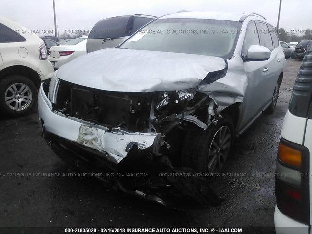 5N1AR2MN3GC630417 - 2016 NISSAN PATHFINDER S/SV/SL/PLATINUM SILVER photo 2