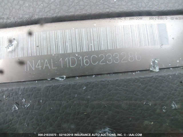 1N4AL11D16C233286 - 2006 NISSAN ALTIMA S/SL GRAY photo 9