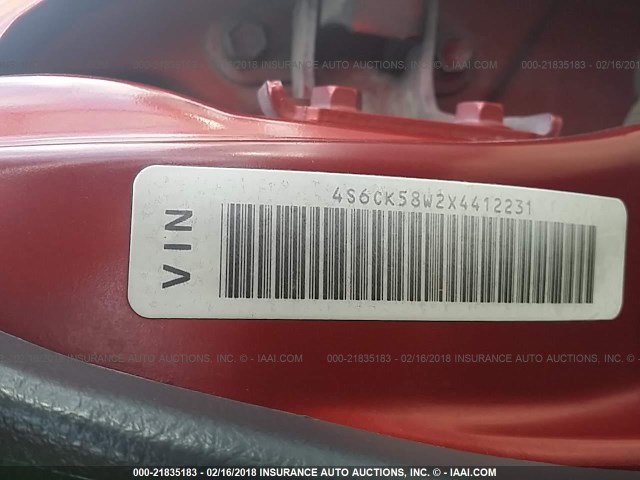 4S6CK58W2X4412231 - 1999 HONDA PASSPORT EX/LX 红色 照片 9