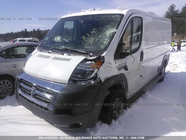 3C6TRVAG3GE111131 - 2016 RAM PROMASTER 1500 1500 STANDARD WHITE photo 2