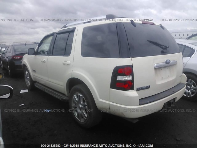 1FMEU75E08UA19252 - 2008 FORD EXPLORER LIMITED WHITE photo 3