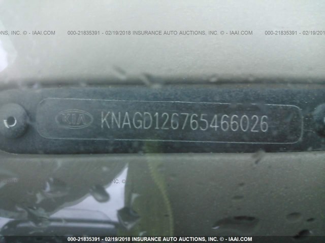 KNAGD126765466026 - 2006 KIA OPTIMA LX/EX SILVER photo 9