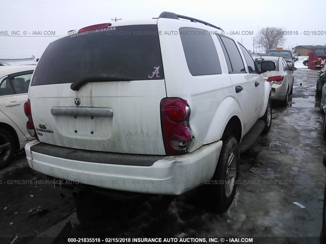 1D4HD48N65F518166 - 2005 DODGE DURANGO SLT WHITE photo 4