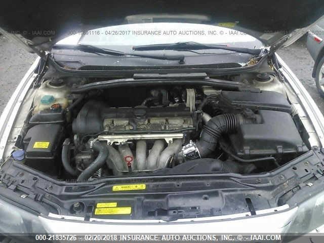 YV1RS61R122190605 - 2002 VOLVO S60 SILVER photo 10