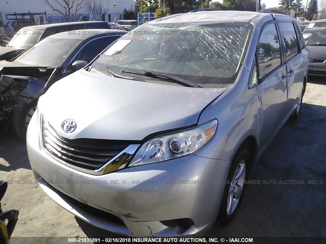 5TDKK3DC0BS108949 - 2011 TOYOTA SIENNA LE SILVER photo 2