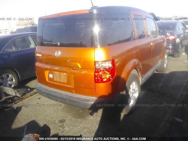 5J6YH18726L012297 - 2006 HONDA ELEMENT EX ORANGE photo 4