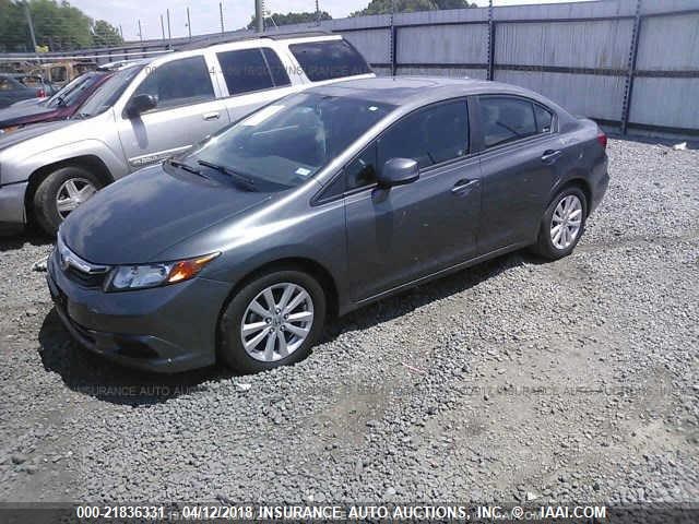 2HGFB2F99CH531057 - 2012 HONDA CIVIC EXL GRAY photo 2