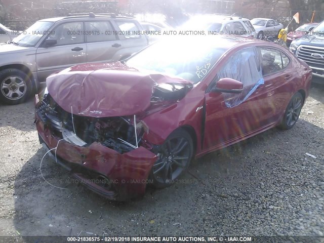 19UUB3F6XJA006295 - 2018 ACURA TLX TECH+A/TCH+AR RED photo 2