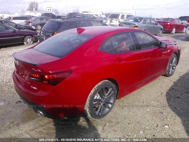 19UUB3F6XJA006295 - 2018 ACURA TLX TECH+A/TCH+AR RED photo 4