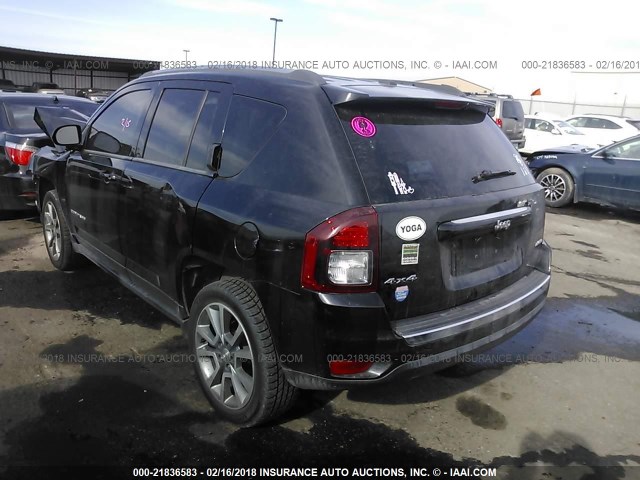 1C4NJDCB5ED924778 - 2014 JEEP COMPASS LIMITED BLACK photo 3