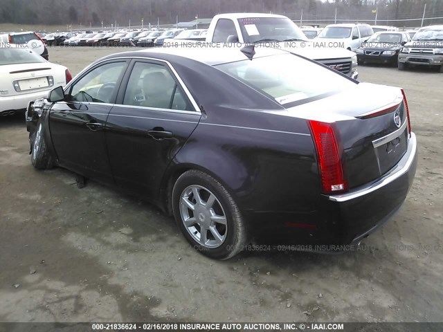 1G6DF577990143304 - 2009 CADILLAC CTS BURGUNDY photo 3