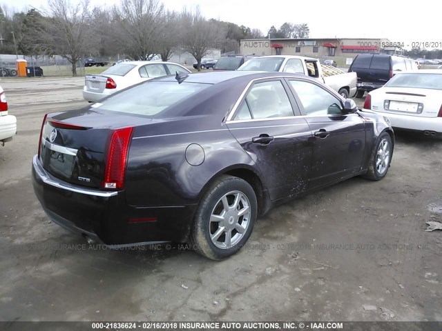 1G6DF577990143304 - 2009 CADILLAC CTS BURGUNDY photo 4