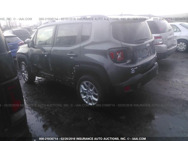 ZACCJBBB8HPG02705 - 2017 JEEP RENEGADE LATITUDE GRAY photo 3