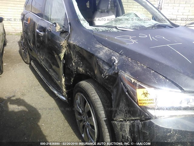 5FRYD4H4XGB021034 - 2016 ACURA MDX TECHNOLOGY BLACK photo 6
