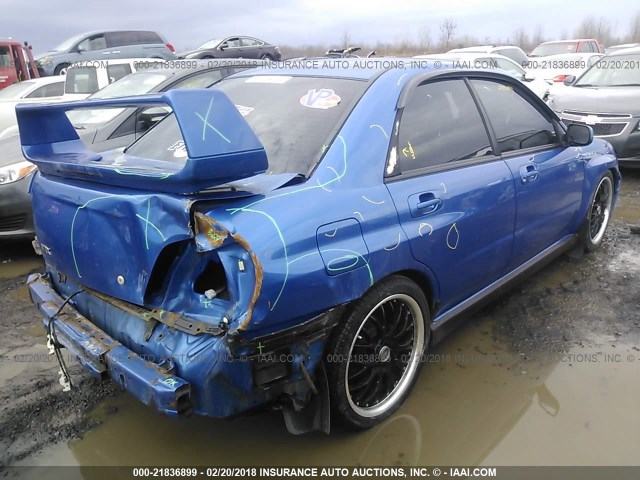 JF1GD29624G501464 - 2004 SUBARU IMPREZA WRX BLUE photo 4