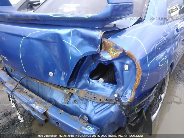 JF1GD29624G501464 - 2004 SUBARU IMPREZA WRX BLUE photo 6