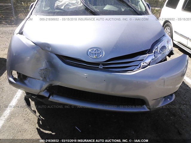 5TDKK3DC9FS621526 - 2015 TOYOTA SIENNA LE SILVER photo 6