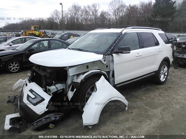 1FM5K7D84GGB49419 - 2016 FORD EXPLORER XLT WHITE photo 2