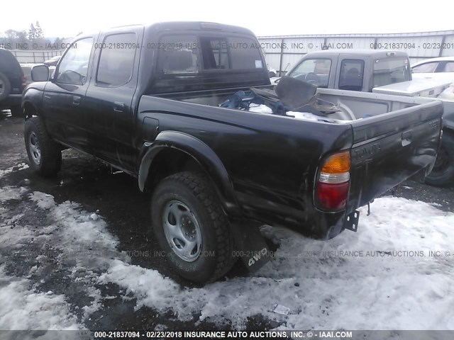 5TEHN72N32Z072450 - 2002 TOYOTA TACOMA DOUBLE CAB GRAY photo 3