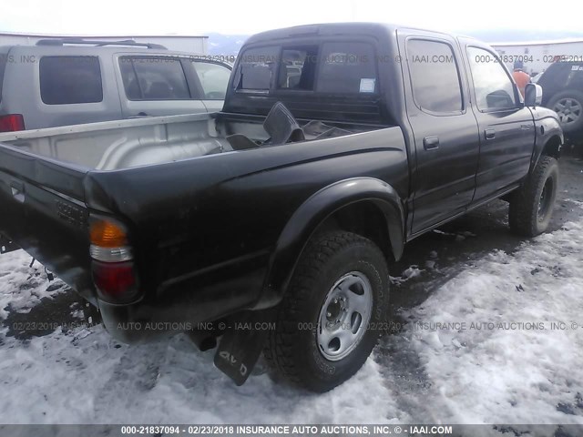 5TEHN72N32Z072450 - 2002 TOYOTA TACOMA DOUBLE CAB GRAY photo 4