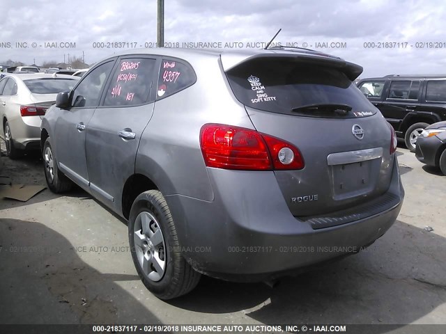 JN8AS5MT8DW042357 - 2013 NISSAN ROGUE S/SV GRAY photo 3