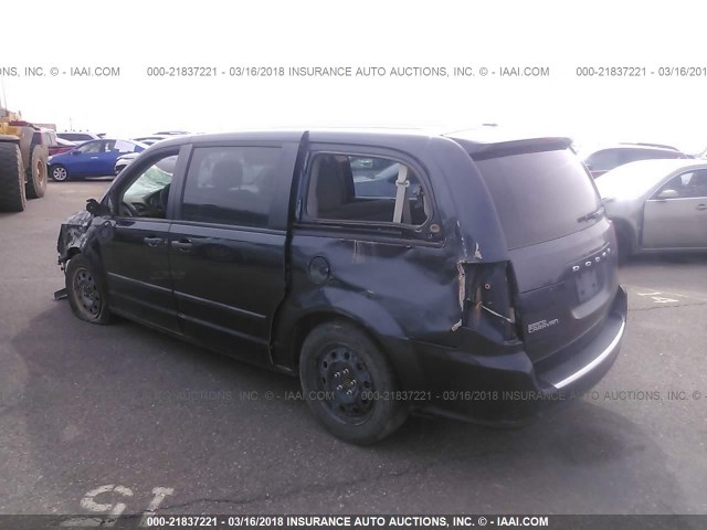 2C4RDGBGXER362428 - 2014 DODGE GRAND CARAVAN SE GRAY photo 3