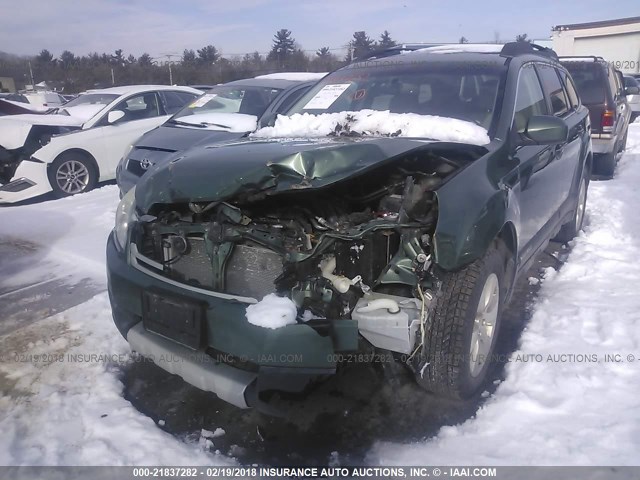 4S4BRDKC1B2333145 - 2011 SUBARU OUTBACK 3.6R LIMITED GREEN photo 2